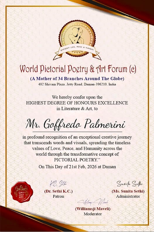 Pergamena del World Pictorial Poetry & Art Forum